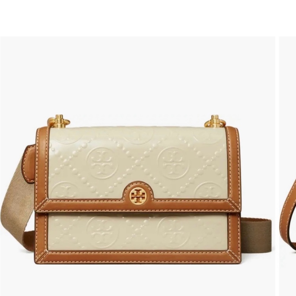 Tory Burch Beige and Brown Crossbody Bag